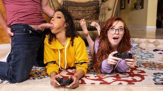 BRAZZERS: Gamer Girl Threesome Action - Starring Jeni Angel and Madi Collins on PornHD