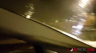Jay Jay Giving a Hot Blowjob in a Car