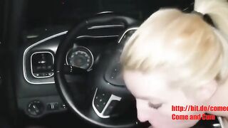 Hot Blonde Stepsister Blowjob In Her Dad's Car