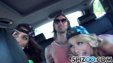 Blowjob Action In The Car - Lily Banks