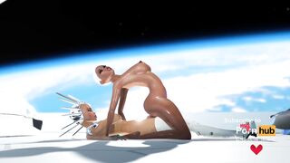 Super sexy android dickgirl fucks a hot ebony on a spaceship