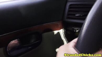 Stranded teen lets him fuck her for the fare