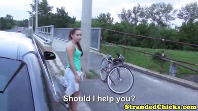 Driver picks up Jenny Glam and fucks her good