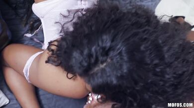 Lucky dude destroys two ebony babes