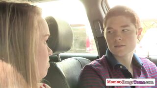 Naughty mama helps teen please cock properly