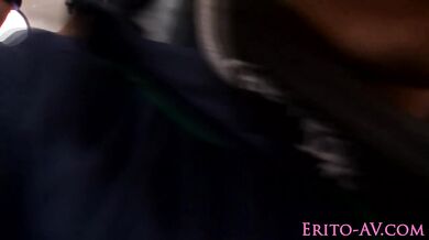Busty Hitomi Tanaka sucking in metro
