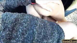 Latoya In Uniform Twat Fucked In The Car By Horny Stranger