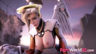 Overwatch Shy Mercy Getting Brutal Fucked And Creampied