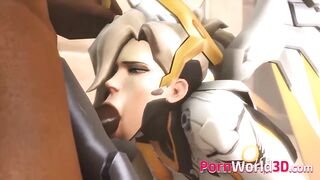 Overwatch Shy Mercy Getting Brutal Fucked And Creampied