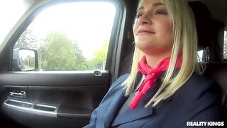 Russian Stewardess Squirts in Car after Hours
