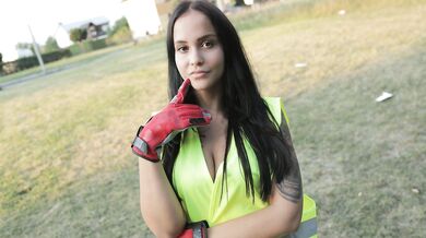 Litter Picker Fucked in the Woods