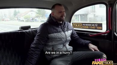 Lady FakeTaxi Driver Kayla Green picks up Student