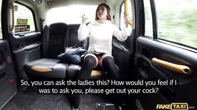 Spanish MILF squirts all over the fake cab driver