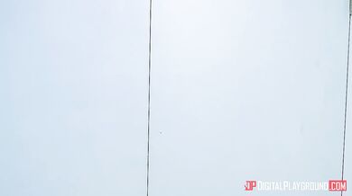 Two lesbian sluts take turns with a pink dildo