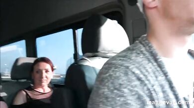 3 moms pick up young cock at MaturVan