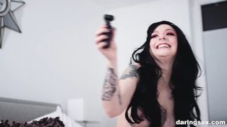 Tattooed Babe Gets Into Interracial Hardcore Webcam Fuck
