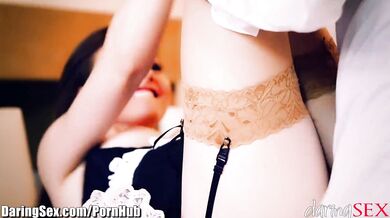 DaringSex Euro Babe Banged in Maid Lingerie