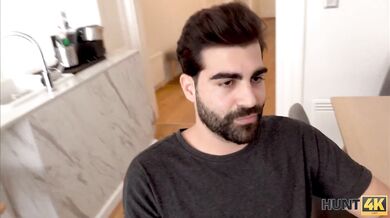 HUNT4K. Man is too horny to leave without bonking buddys girlfriend