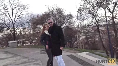 HUNT4K Slutty hottie accepts cash from hunter for chance to make BF cuckold