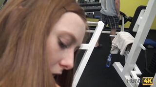 HUNT4K Magnificent chick gives trimmed vagina for cash in the gym