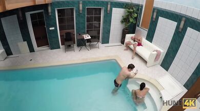 HUNT4K. Chick with perfect ass does her best to make rich man happy