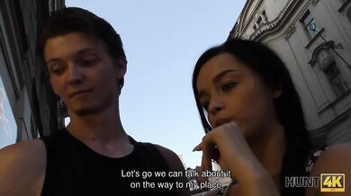 HUNT4K. Brunette colleen needs cash for ring and satisfies stranger