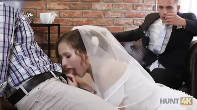 HUNT4K. Rich man pays well to fuck hot young babe on her wedding day