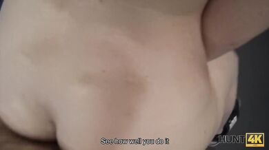 HUNT4K. Babe forgets about workout because of can get cash and dick