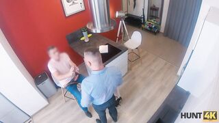 HUNT4K. Man rents an apartment and fucks a blonde immediately
