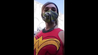 Working the streets in the middle of a Pandemic well protected masturbating