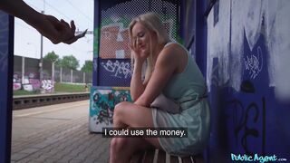 Czech Blonde Lily Picked Up & Pounded at Train Station