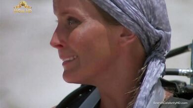 Beautiful Bo Derek showing off her hairy pussy at the beach