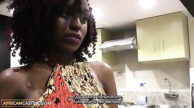 Beautiful Ebony Model Scammed In Fake Casting Enjoys Hard Fuck Anyway